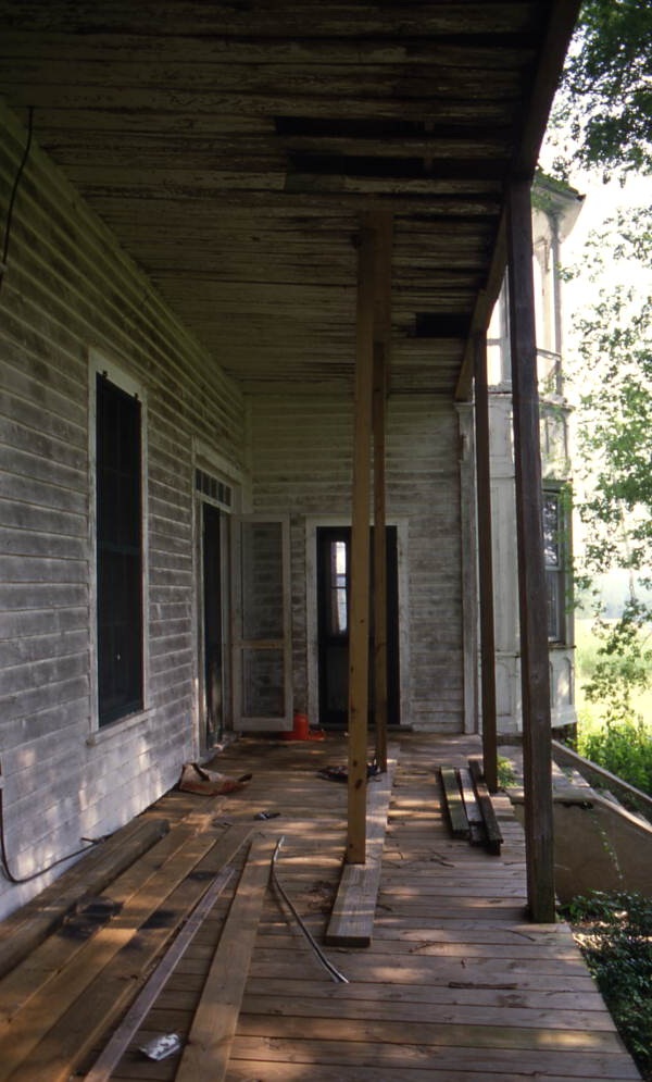 Porch of the Frank Saxon House at 200 Saxon Ave. in Brooksville, Florida.