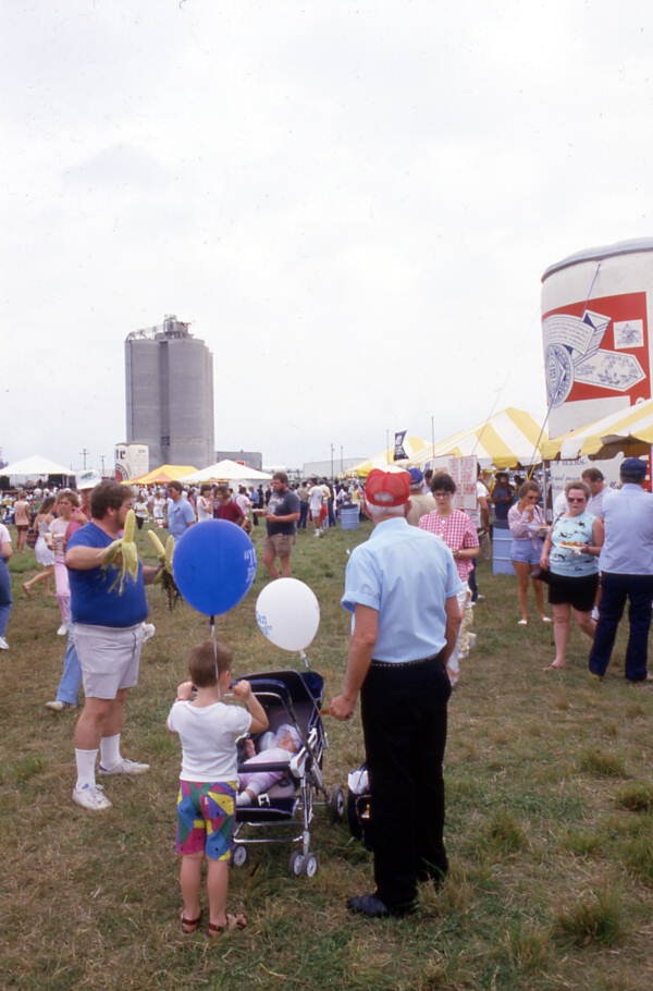 View of people at the SeaFest seafood festival in Port Canaveral, Florida.