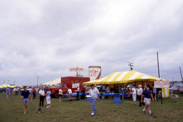 View showing people at the SeaFest seafood festival in Port Canaveral, Florida.