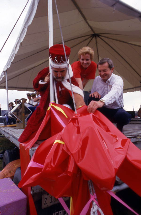 View showing the SeaFest king during the seafood festival in Port Canaveral, Florida.