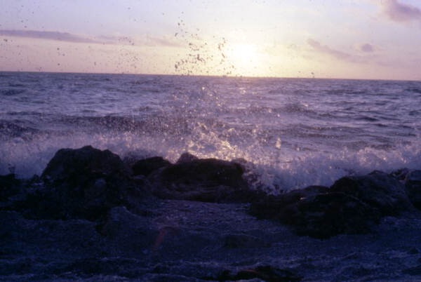 View showing the sun rising or setting at Captiva Island, Florida.