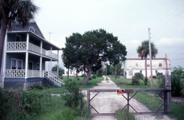 View looking down Old Mill Dr. in Cedar Key, Florida.