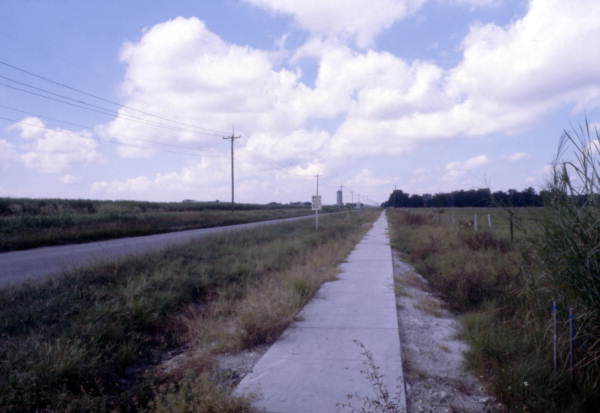 Sidewalk next to S.R. 832 in Clewiston, Florida.
