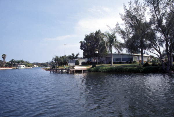 View showing a waterfront home in Cocoa, Florida.