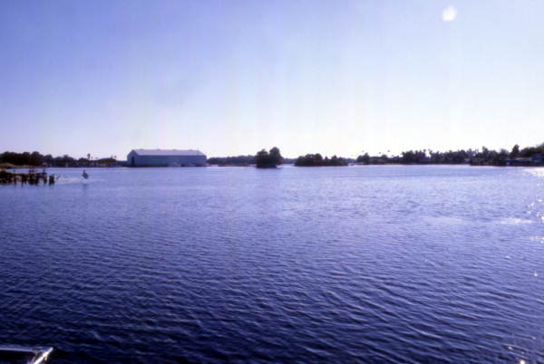 View of Kings Bay near fish camp at Crystal River, Florida.