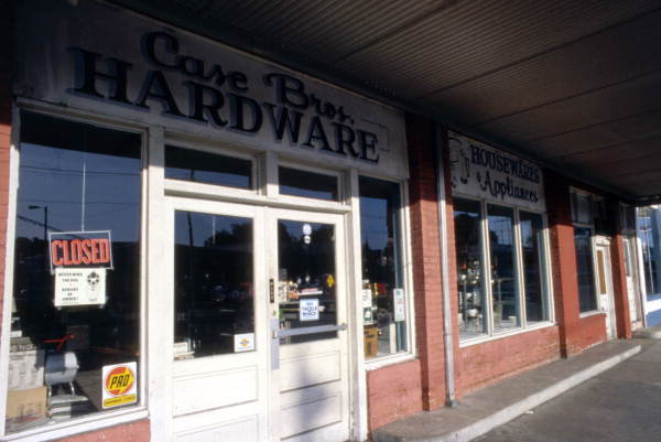 Storefront of Case Bros. Hardware in Dade City, Florida.