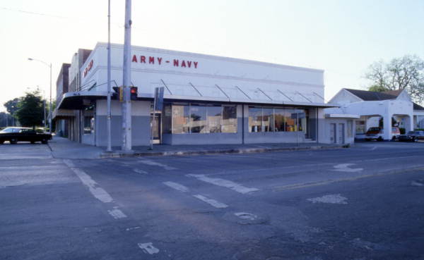 Army-Navy store on the northwest corner of 7th St. and Meridian Ave. in downtown Dade City, Florida.