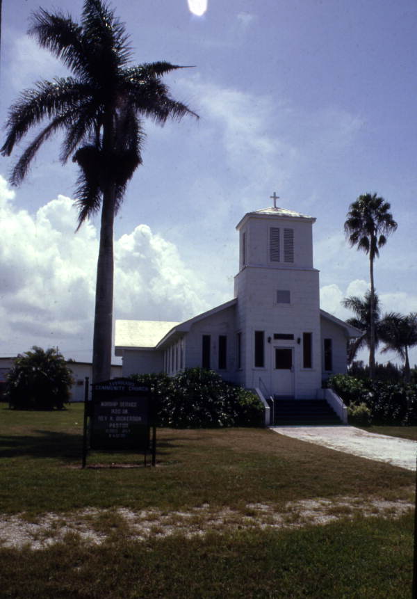 View of the Everglades Community Church at 101 S. Copeland Ave. in Everglades City, Florida.