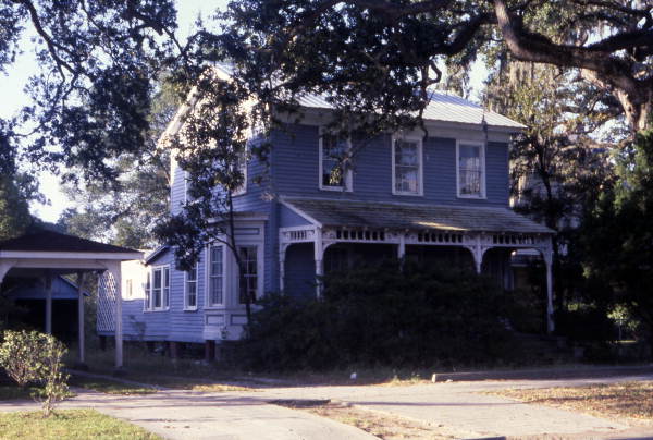 View looking north along Collier Ave. in Everglades City, Florida.