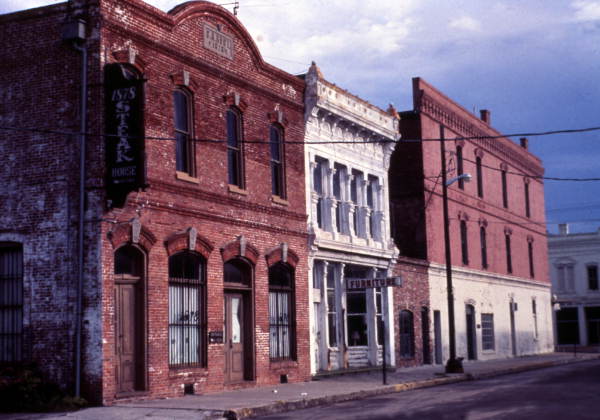 Commercial buildings on the east side of 2nd St. near Centre St. in downtown Fernandina Beach, Florida.