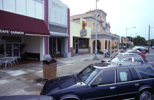 Looking west at buildings on the south side of San Marco Blvd. in Jacksonville.