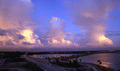 Bird's eye view looking southwest over Australian Ave. at Okeechobee Blvd. by Clear Lake in West Palm Beach.