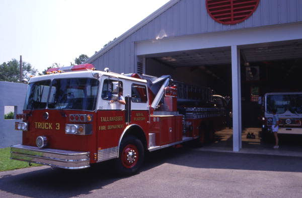 TFD fire truck #3 in front of station #6 at 2901 Apalachee Parkway in Tallahassee.