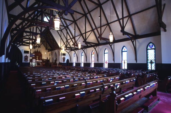 Interior view of St. Johns Episcopal Church at 211 N. Monroe St. in Tallahassee.