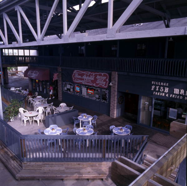 View showing shops at the Fishermen's Village waterfront mall located at 1200 W. Retta Esplanade in Punta Gorda, Florida.