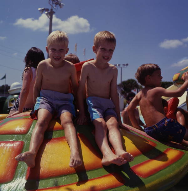 Young visitors at the Water Mania theme park in Kissimmee, Florida.