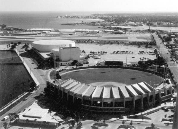 Aerial view of Al Lang field - Saint Petersburg, Florida.