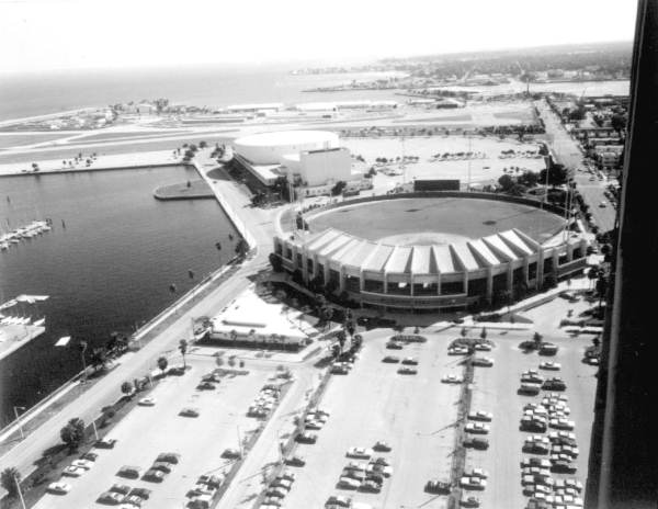 Aerial view of Al Lang Field - Saint Petersburg, Florida.