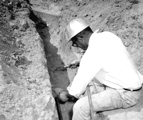 Welding during the construction of the Baptist Bible Institute - Graceville, Florida