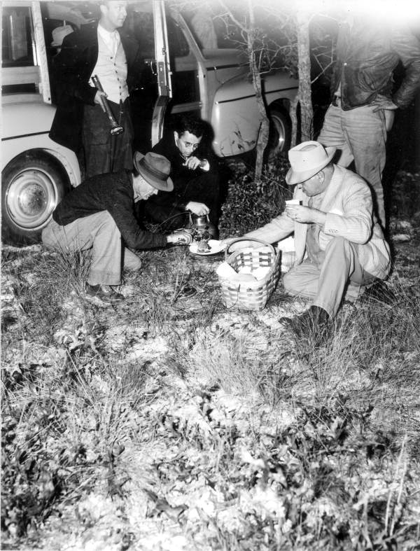 Hunters enjoy a meal after a hunt - Homosassa Springs, Florida