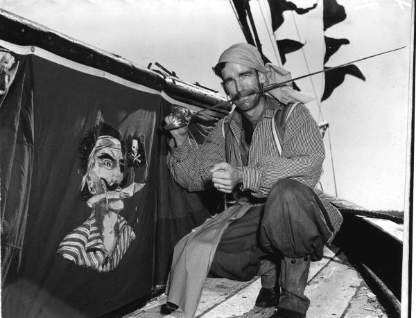 John J. Brockman dressed as a pirate at the Gasparilla festival - Tampa, Florida.