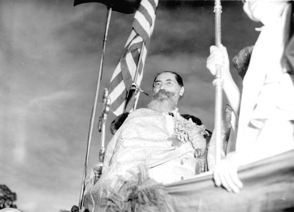 Reverend Theo Karaphillis at Tarpon Springs' Epiphany celebration - Tarpon Springs, Florida
