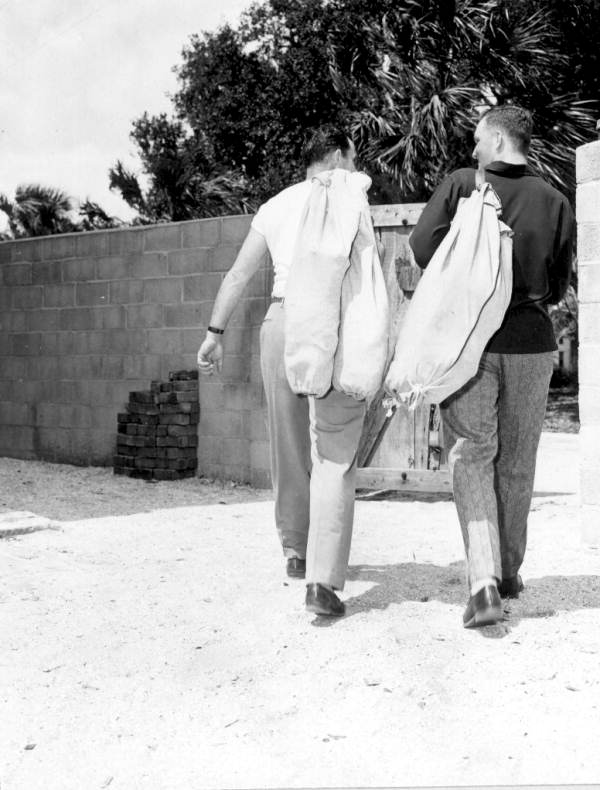 Edmund "Bud" Keehan and Ed Van Nordheim head to another camp - Saint Augustine, Florida