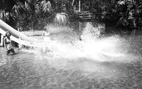 Visitors use the water slide - Sanlando Springs, Florida