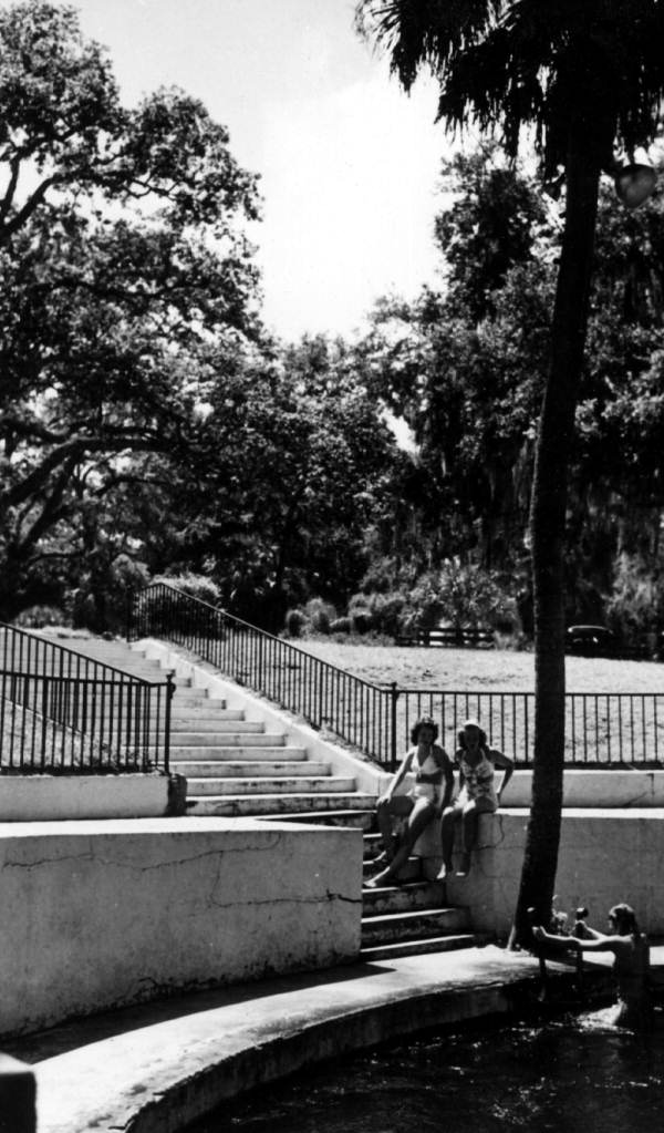 Visitors use stair to reach the springs - Sanlando Springs, Florida