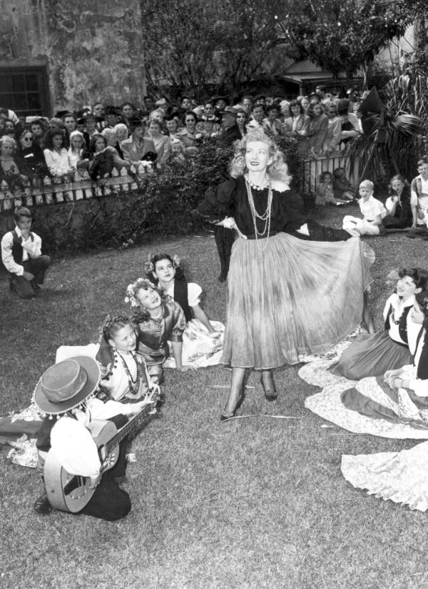 Miss Betty Carpenter, in Spanish dress, performs during the Saint Augustine Fiesta