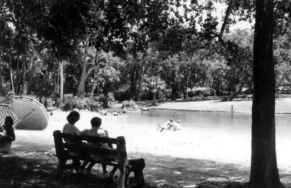 Visitors relax in the shade at the springs - Sanlando Springs, Florida
