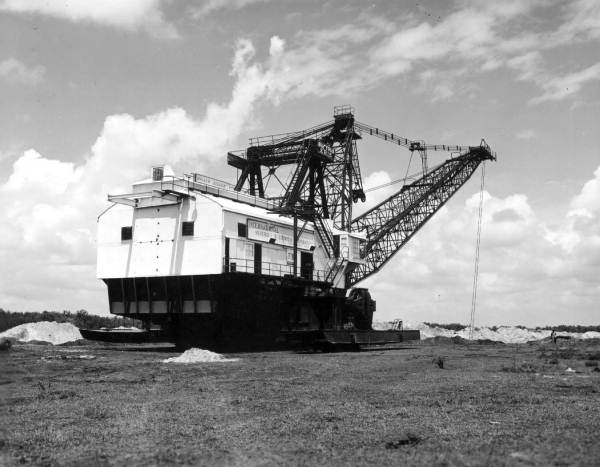 Bigger Digger operating at phosphate mine - Mulberry, Florida