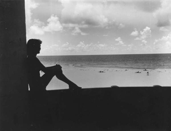 Silhouette of Rikie Manning on the beach - Lido Beach, Florida.