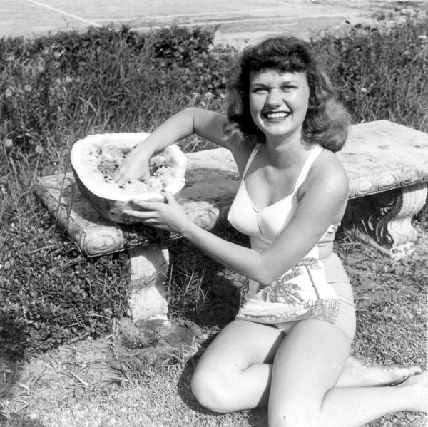 Patsy Buckles eating watermelon - Leesburg, Florida