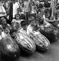 Children shown with prize watermelons - Leesburg, Florida