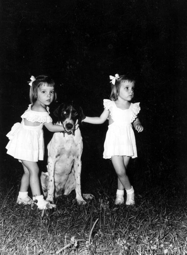 Turner twin sisters and their pointer dog - Orlando, Florida.