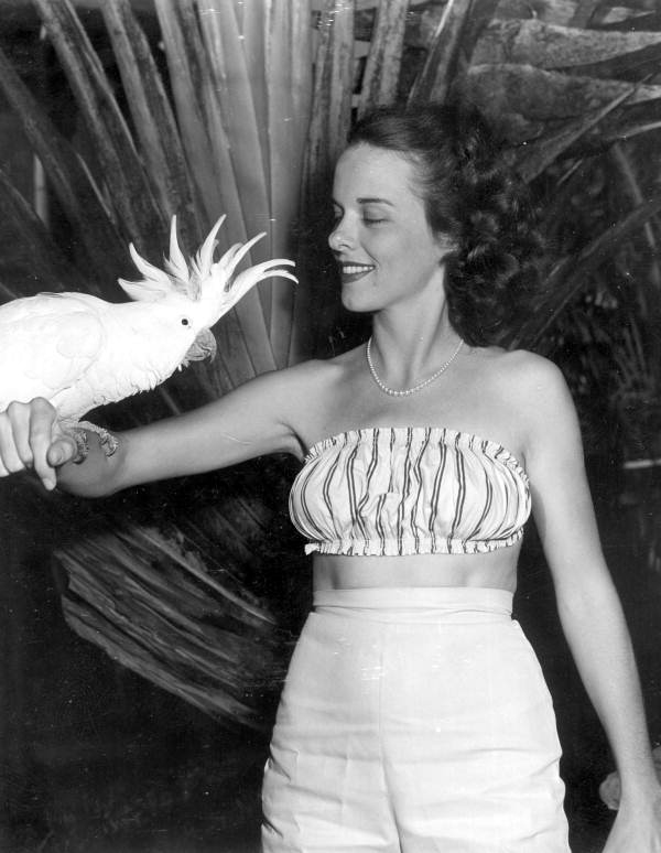Frances Freeman poses with a cockatoo - Kendall, Florida