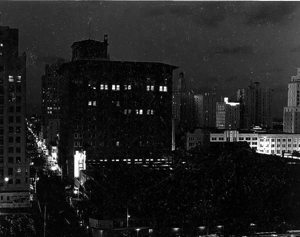 Time elapsed view of skyline at night - Miami, Florida