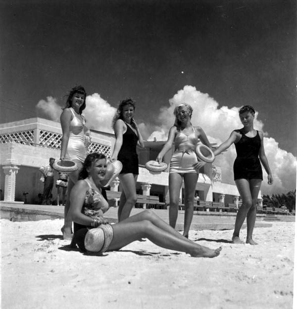 Five women on the beach - Sarasota, Florida.
