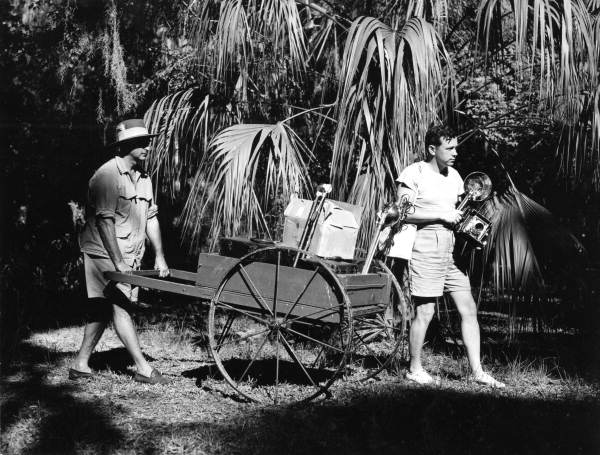 Photographers walk through Hillsborough River State Park - Hillsborough County, Florida