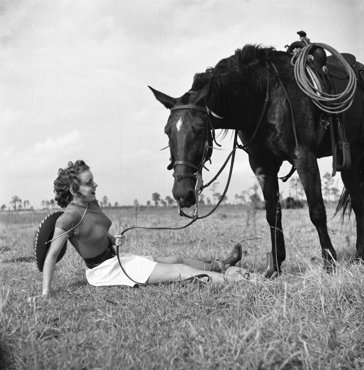Betty Rodes is thrown off a cowpony, Baby - Ruskin, Florida