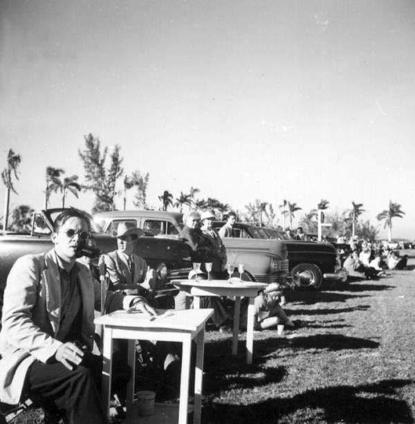 Dan Wallace announcing polo match over P.A. system - Delray Beach, Florida .