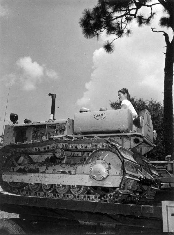Virginia Bullard on tractor - DeFuniak Springs, Florida