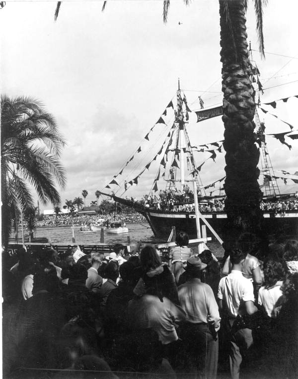 The "Jose Gaspar" pirate ship in the Gasparilla festival - Tampa, Florida.