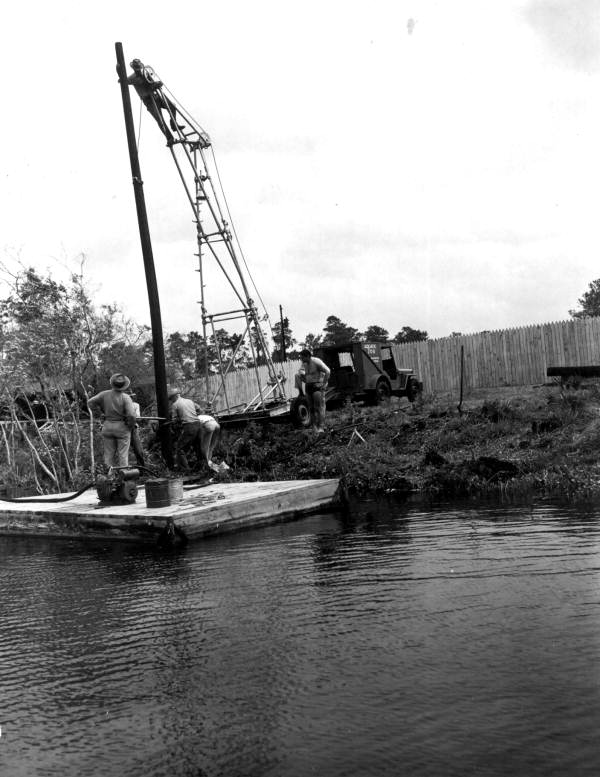 Construction of boat landing.