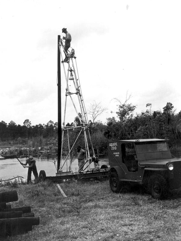 Construction of boat landing.