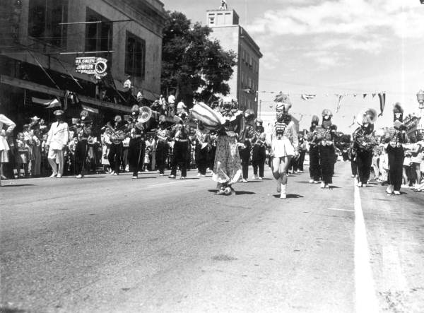 View of a marching band in the parade at the watermelon festival - Leesburg, Florida