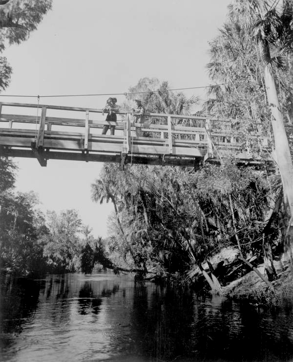 Fishing on the bridge at Hillsborough River State Park - Thonotosassa, Florida