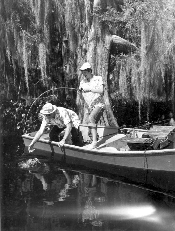 Howe Sadler and Teresa Meyers fishing at Cross Creek - Cross Creek, Florida