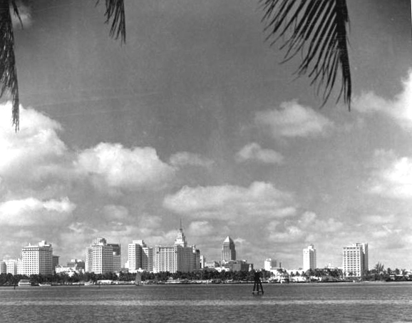 Skyline as seen from MacArthur Causeway - Miami, Florida